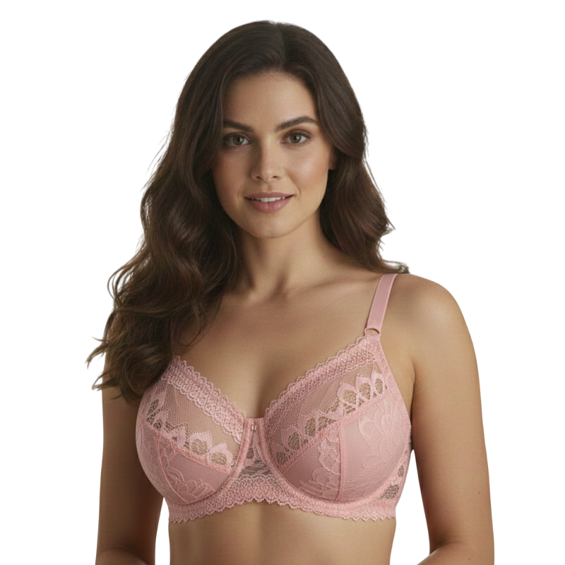 Sutiã Meia Taça Sem Bojo Alça Ajustável Rendado